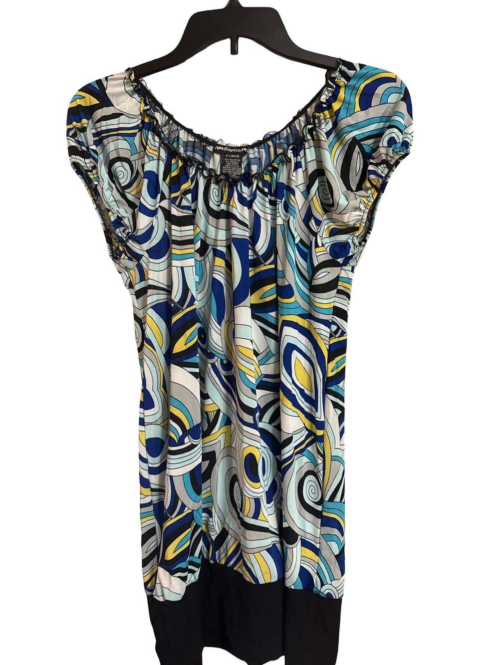 Sixteen 24 Women's Geometric Print Cap Sleeve Tunic Top